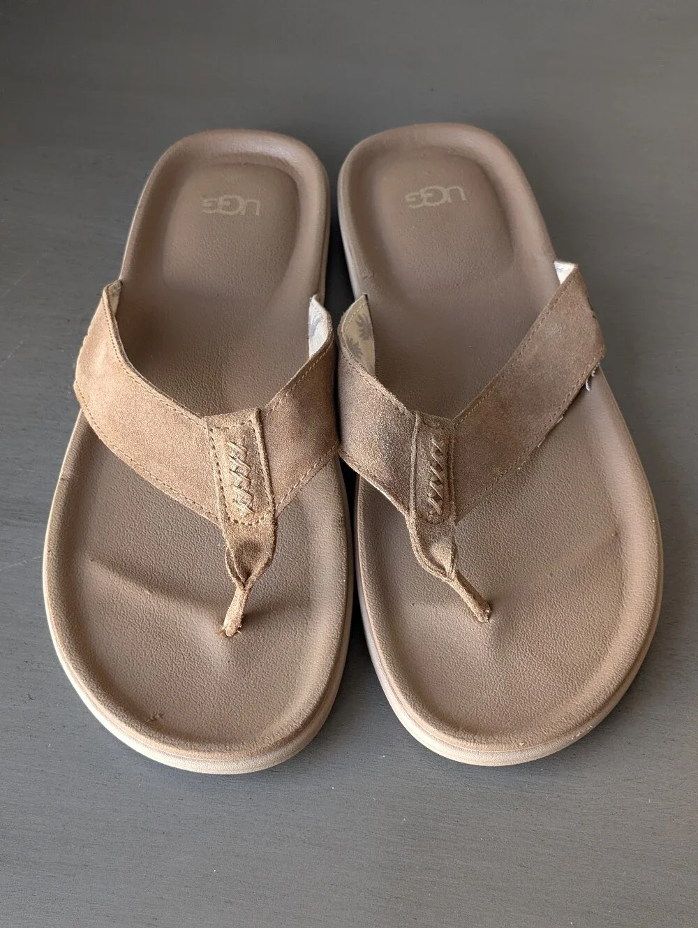 Ugg Brown Brookside Chestnut Rubber Flip Flop Casual Summer Size 11